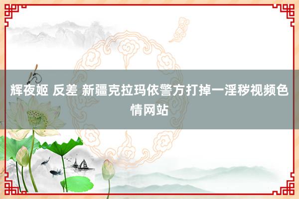辉夜姬 反差 新疆克拉玛依警方打掉一淫秽视频色情网站