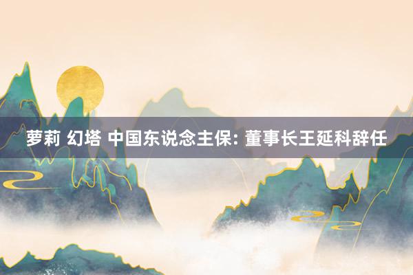 萝莉 幻塔 中国东说念主保: 董事长王延科辞任