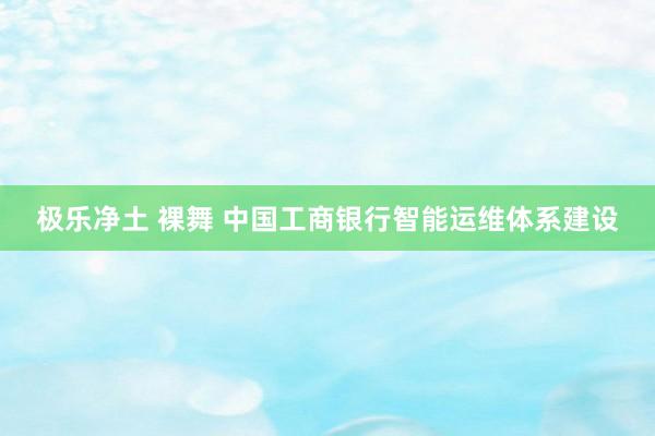 极乐净土 裸舞 中国工商银行智能运维体系建设